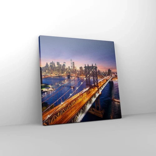 Canvas picture - Down the Illuminated Bridge - 30x30 cm