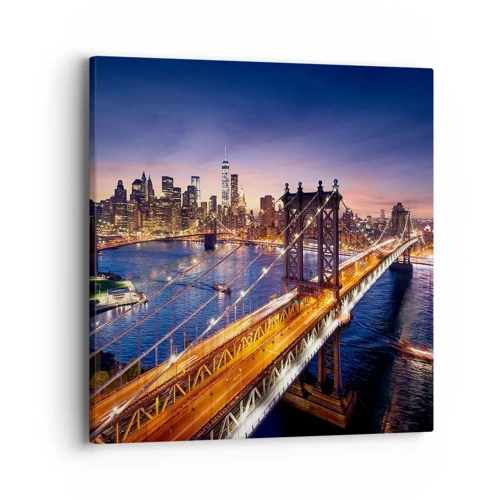 Canvas picture - Down the Illuminated Bridge - 40x40 cm