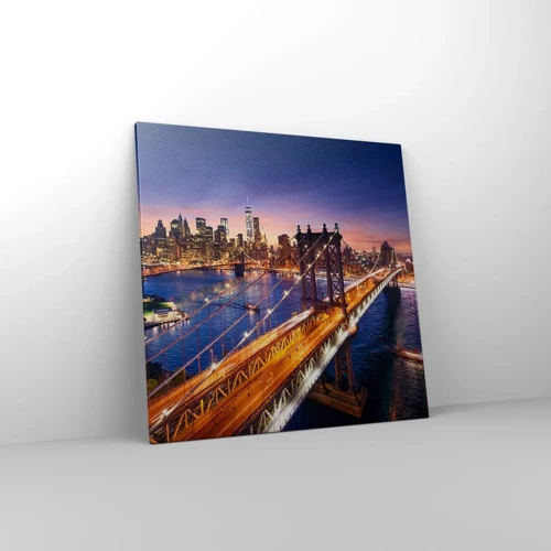 Canvas picture - Down the Illuminated Bridge - 70x70 cm