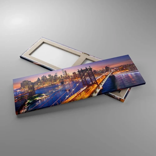 Canvas picture - Down the Illuminated Bridge - 90x30 cm