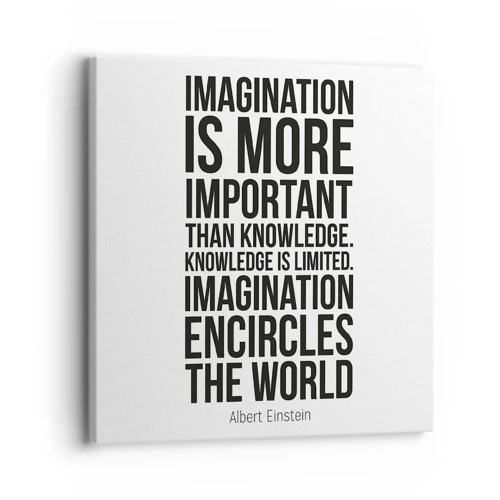 Canvas picture - Einstein about Power of Imagination - 30x30 cm