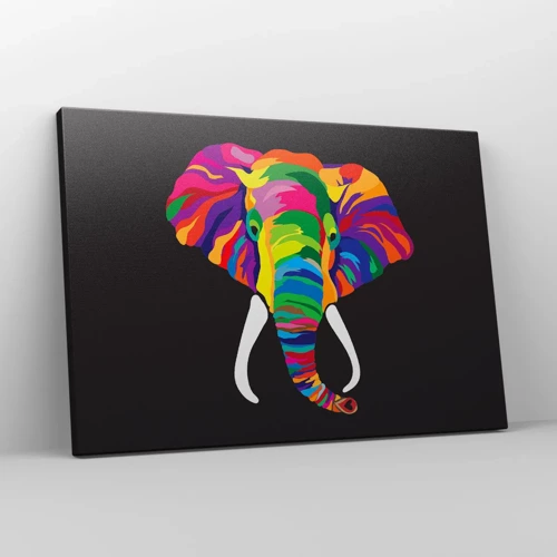 Canvas picture - Elephant That Enjoyed Rainbow Bath - 70x50 cm