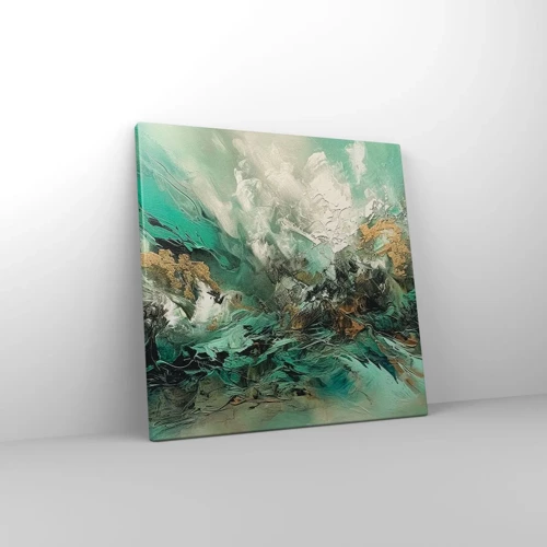 Canvas picture - Emerald and Black Lump - 40x40 cm