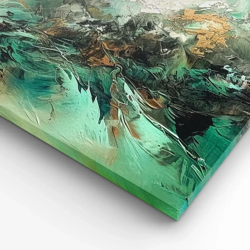 Canvas picture - Emerald and Black Lump - 40x40 cm