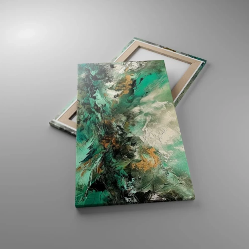 Canvas picture - Emerald and Black Lump - 45x80 cm