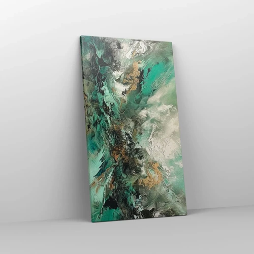 Canvas picture - Emerald and Black Lump - 45x80 cm