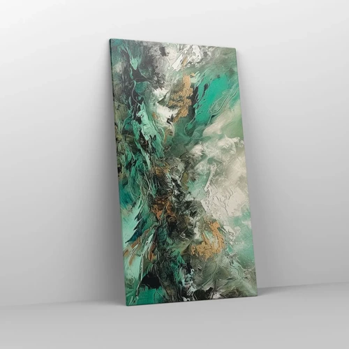 Canvas picture - Emerald and Black Lump - 65x120 cm