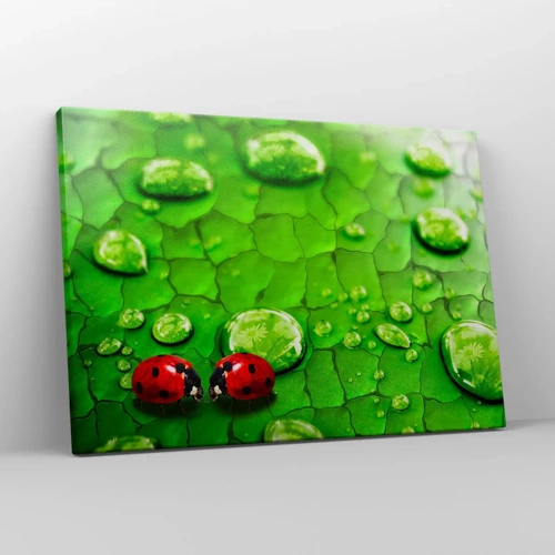 Canvas picture - Encounter in Green - 70x50 cm