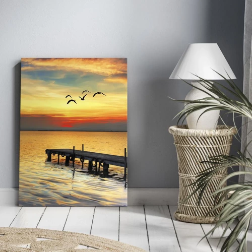 Canvas picture - Evening Returns - 45x80 cm