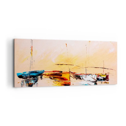 Canvas picture - Evening at the Harbour - 100x40 cm