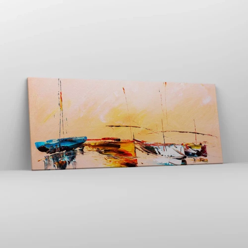 Canvas picture - Evening at the Harbour - 120x50 cm