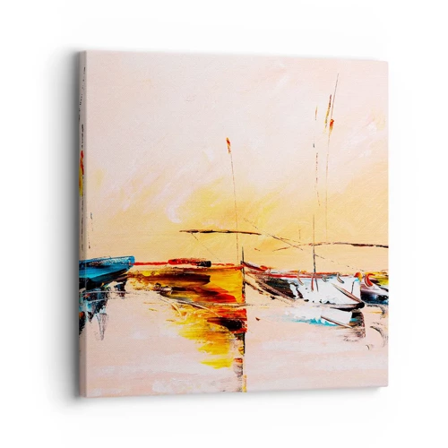 Canvas picture - Evening at the Harbour - 30x30 cm