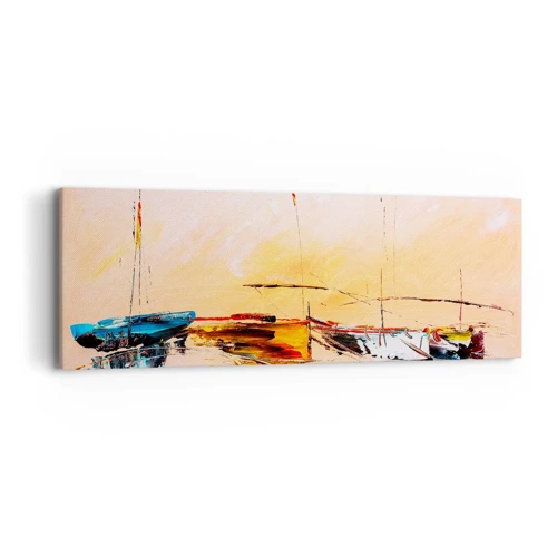 Canvas picture - Evening at the Harbour - 90x30 cm