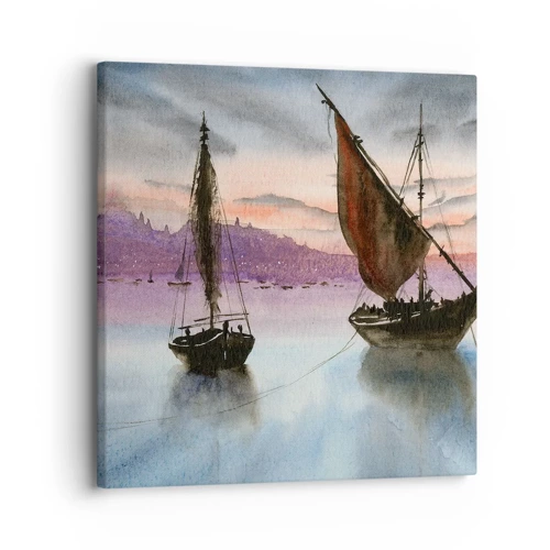 Canvas picture - Evening at the Port - 30x30 cm