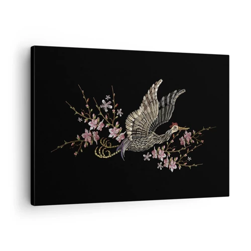 Canvas picture - Exotic, Embroidered Bird - 70x50 cm
