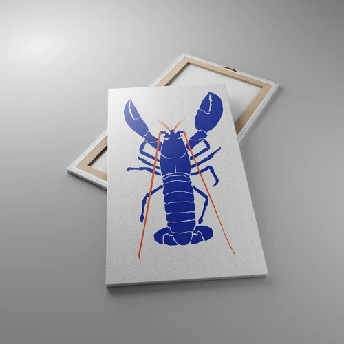 Canvas picture - Exquisite Lobster in Navy Blue - 55x100 cm