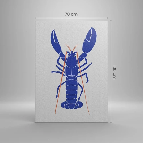 Canvas picture - Exquisite Lobster in Navy Blue - 70x100 cm