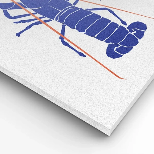 Canvas picture - Exquisite Lobster in Navy Blue - 70x100 cm