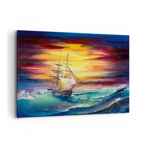 Canvas picture - Fearlessly towards the Waves  - 100x70 cm
