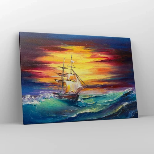Canvas picture - Fearlessly towards the Waves  - 100x70 cm