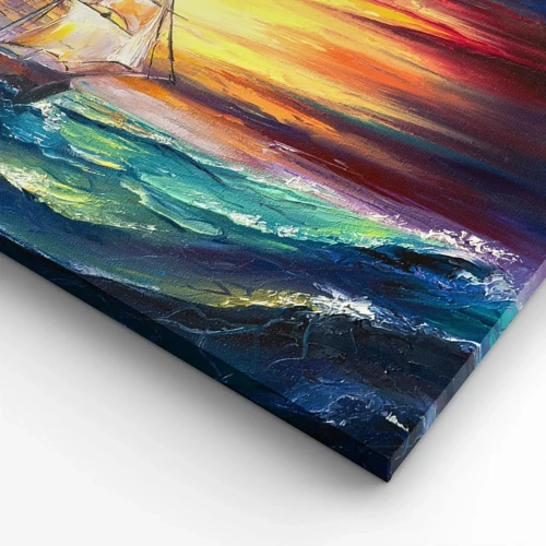 Canvas picture - Fearlessly towards the Waves  - 45x80 cm