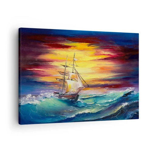 Canvas picture - Fearlessly towards the Waves  - 70x50 cm