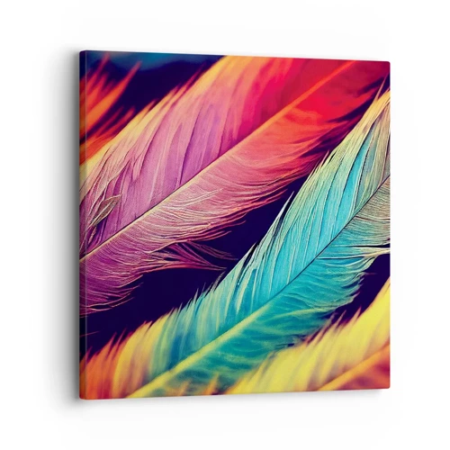 Canvas picture - Feathered Rainbow - 30x30 cm