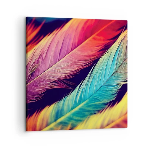 Canvas picture - Feathered Rainbow - 60x60 cm