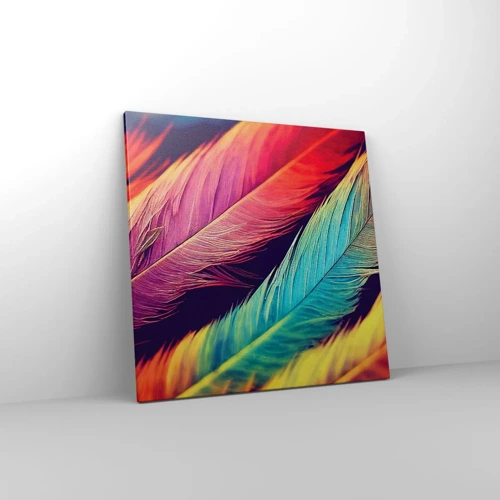 Canvas picture - Feathered Rainbow - 60x60 cm