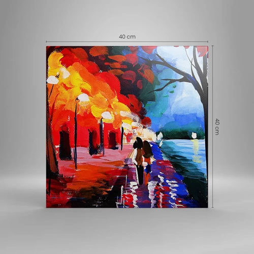 Canvas picture - Flaming Autumn in the Park - 40x40 cm