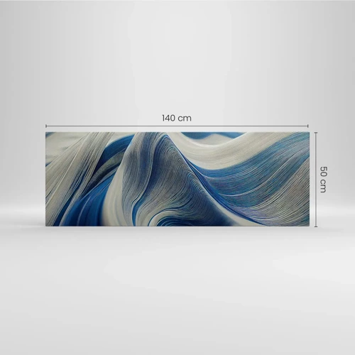 Canvas picture - Fluidity of Blue and White - 140x50 cm