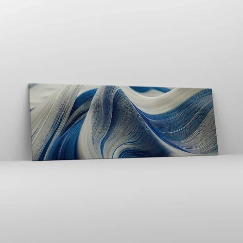 Canvas picture - Fluidity of Blue and White - 140x50 cm