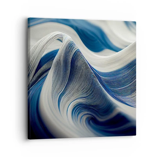 Canvas picture - Fluidity of Blue and White - 30x30 cm