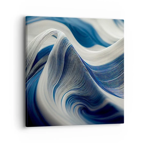 Canvas picture - Fluidity of Blue and White - 40x40 cm