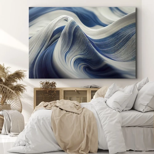 Canvas picture - Fluidity of Blue and White - 70x50 cm