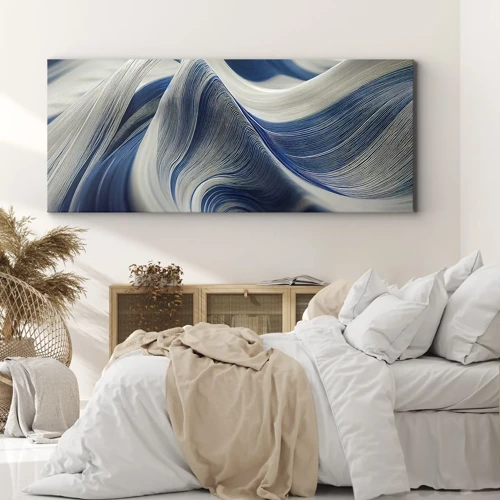 Canvas picture - Fluidity of Blue and White - 90x30 cm