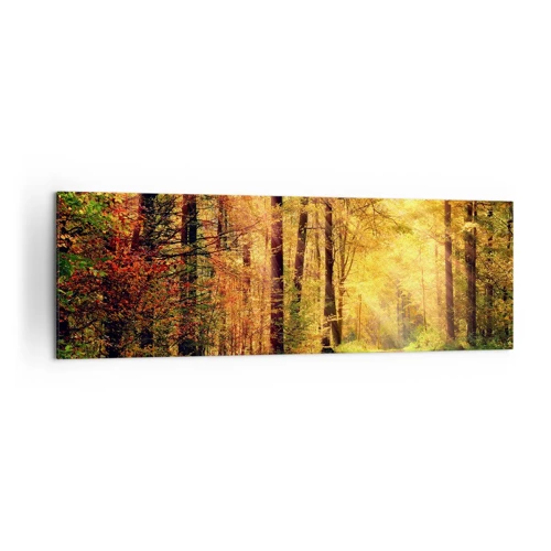 Canvas picture - Forest Golden silence - 160x50 cm