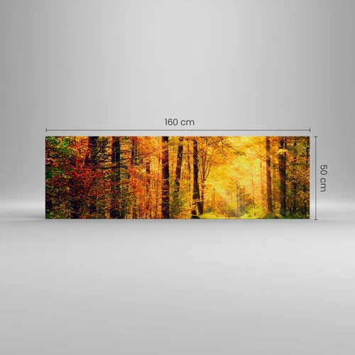 Canvas picture - Forest Golden silence - 160x50 cm