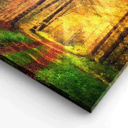 Canvas picture - Forest Golden silence - 160x50 cm