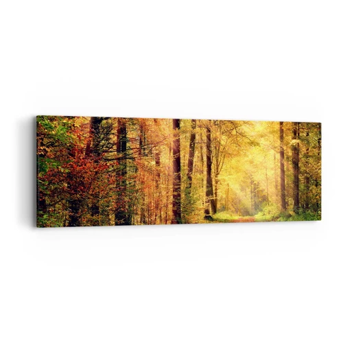 Canvas picture - Forest Golden silence - 90x30 cm