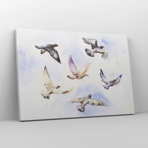 Canvas picture - Freedom in Grey and Blue - 70x50 cm