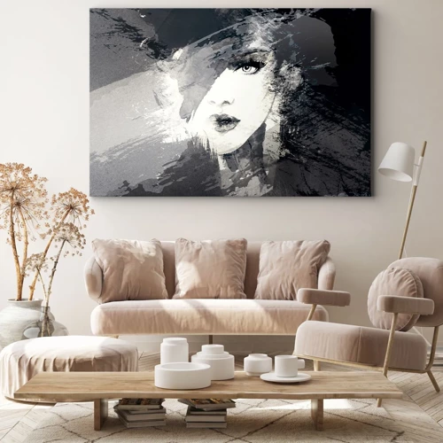 Canvas picture - From Behind Grey Voile - 70x50 cm