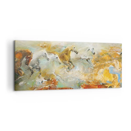 Canvas picture - Gallopping through the World - 100x40 cm