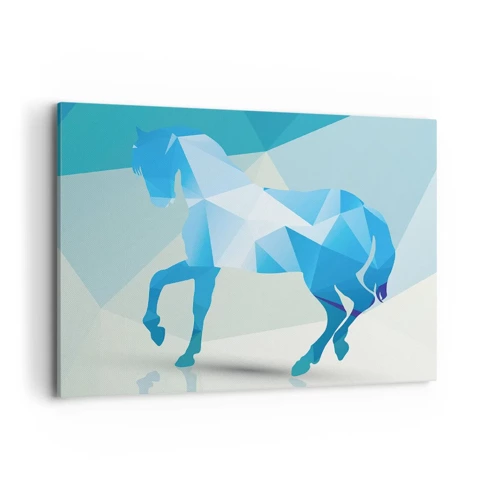 Canvas picture - Geometrical Horse in Turuoise - 120x80 cm