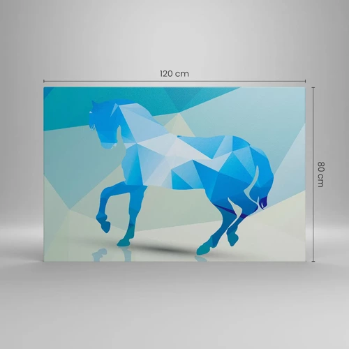 Canvas picture - Geometrical Horse in Turuoise - 120x80 cm