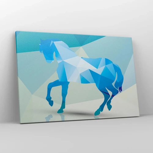 Canvas picture - Geometrical Horse in Turuoise - 120x80 cm