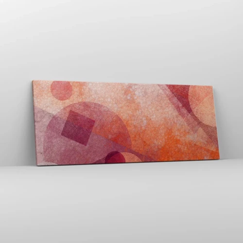 Canvas picture - Geometrical Transformation in Pink - 100x40 cm