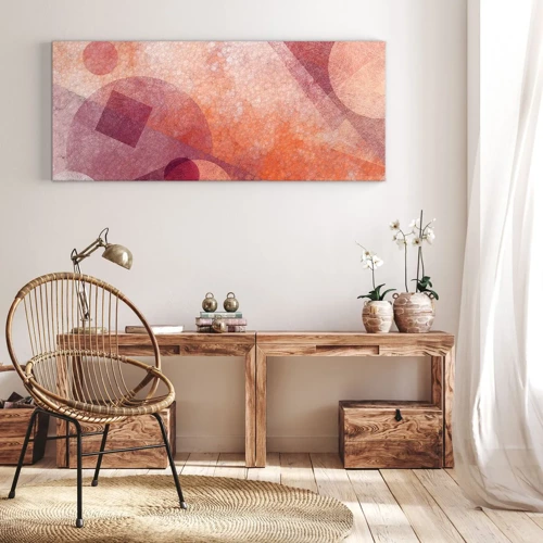 Canvas picture - Geometrical Transformation in Pink - 100x40 cm