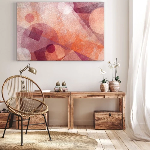 Canvas picture - Geometrical Transformation in Pink - 100x70 cm