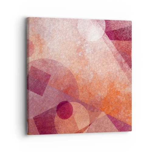 Canvas picture - Geometrical Transformation in Pink - 30x30 cm